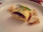 Lobster Crepes with carmelized mushrooms and onions - score Team Nite! 