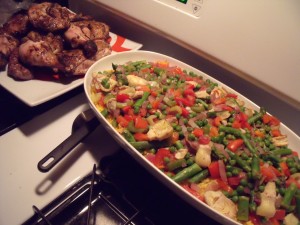 Grilled Chicken and Vegetable Paella